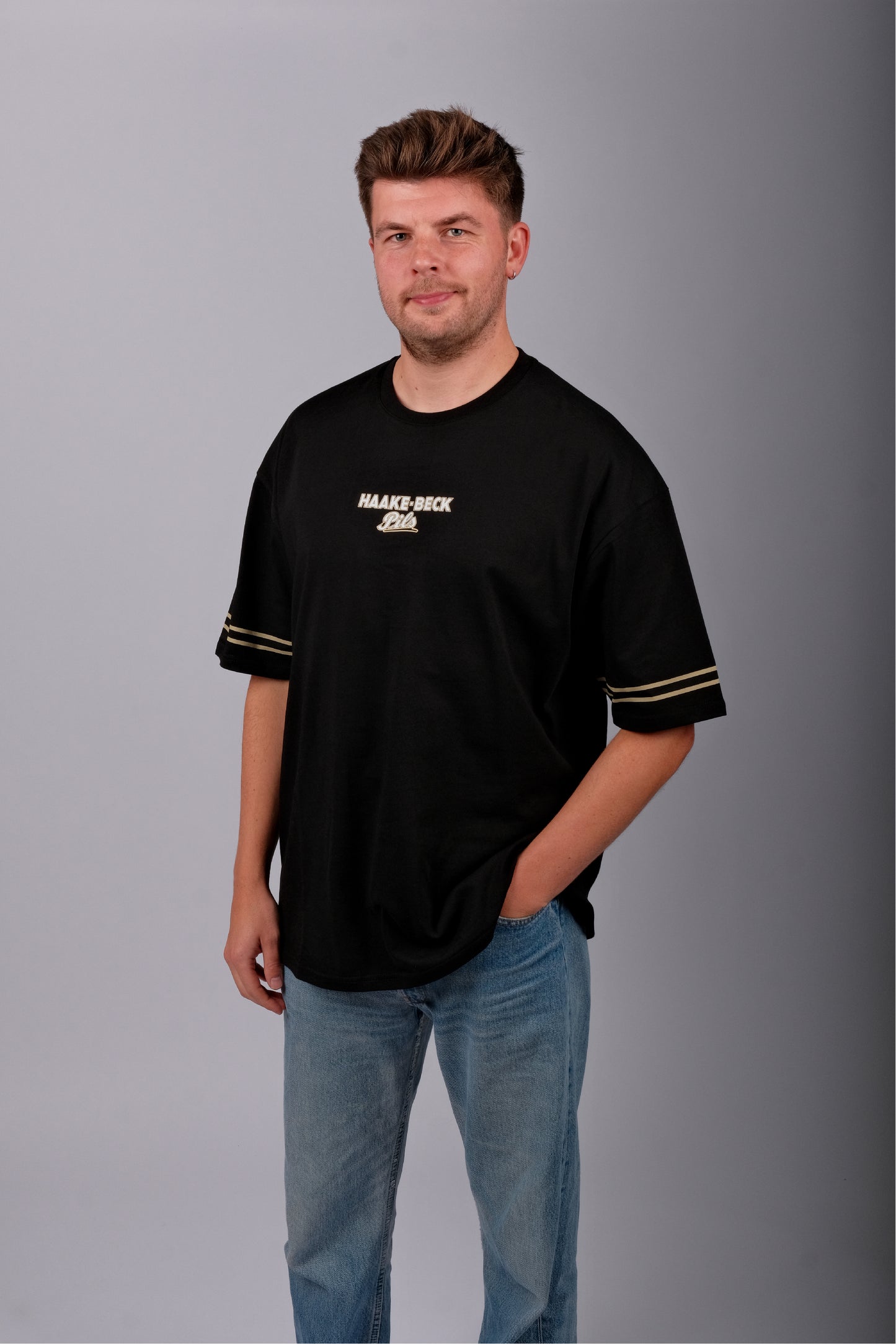 Oversize Haake-Beck T-Shirt - schwarz