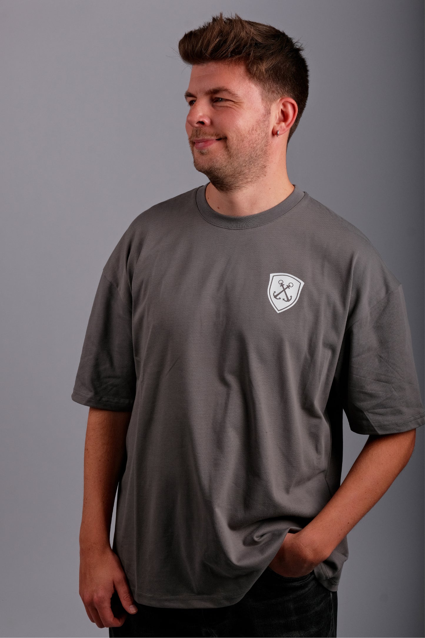 Oversize Haake-Beck T-Shirt - grau